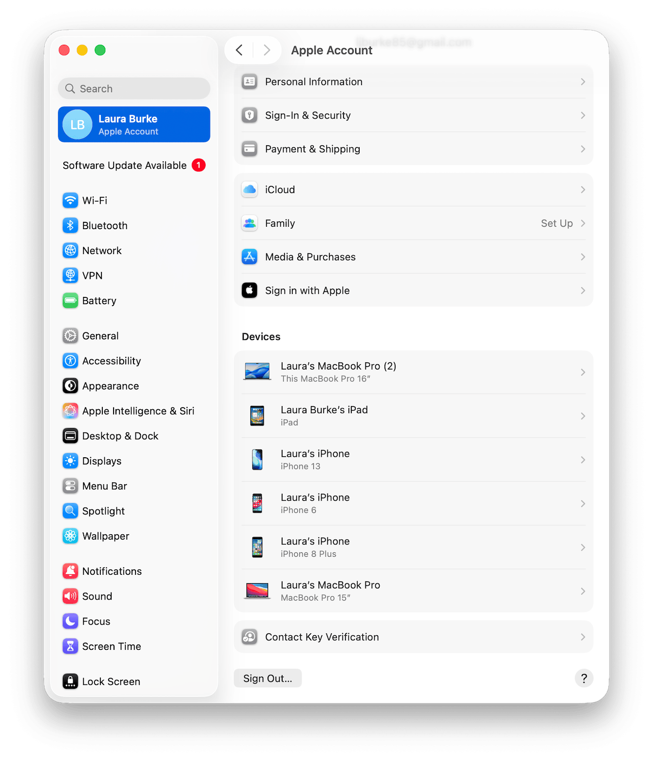 Sign out of iCloud on one device