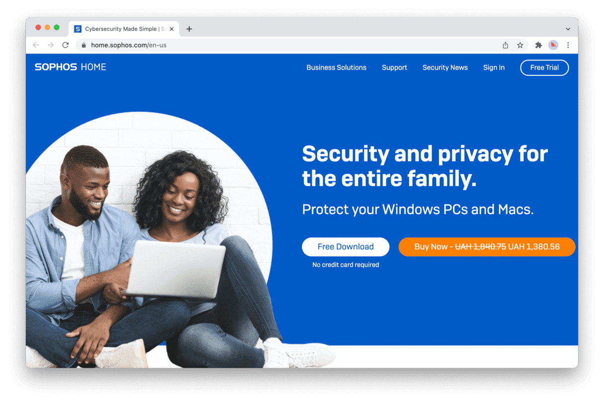 Sophos home website