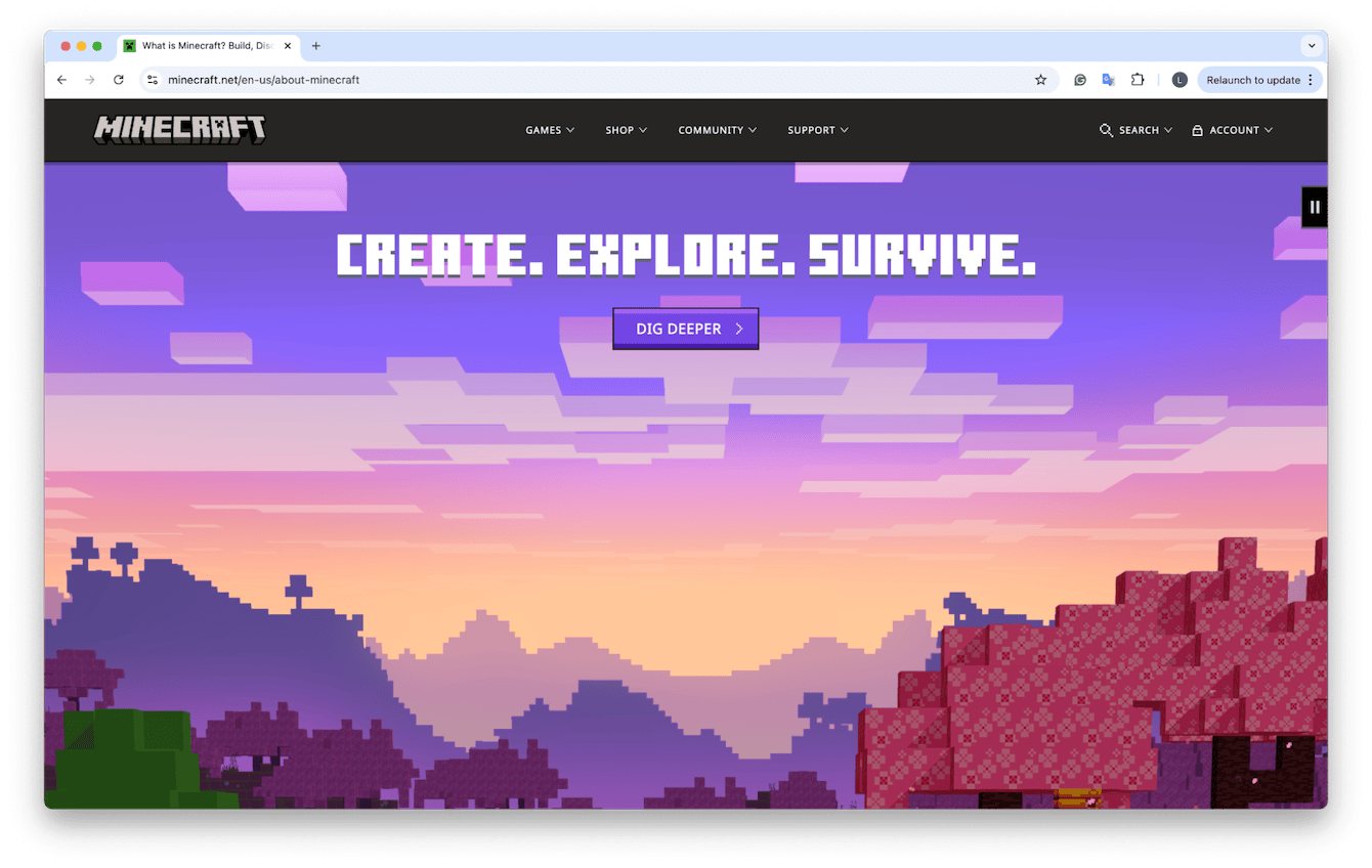 Minecraft game for Mac