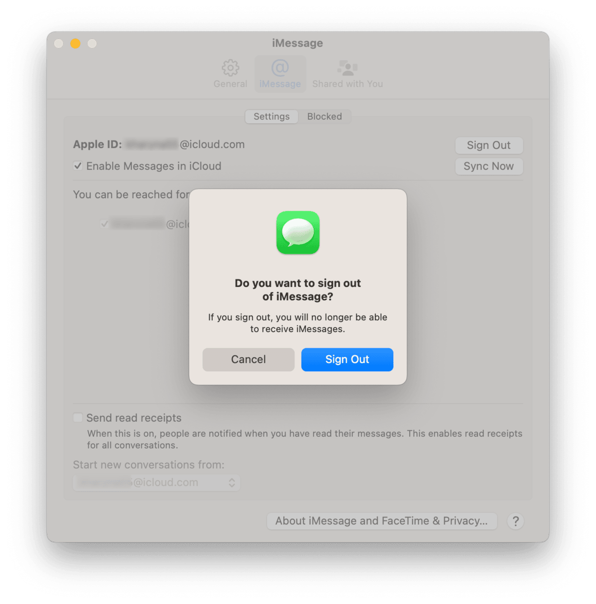 How to unsync messages from Mac