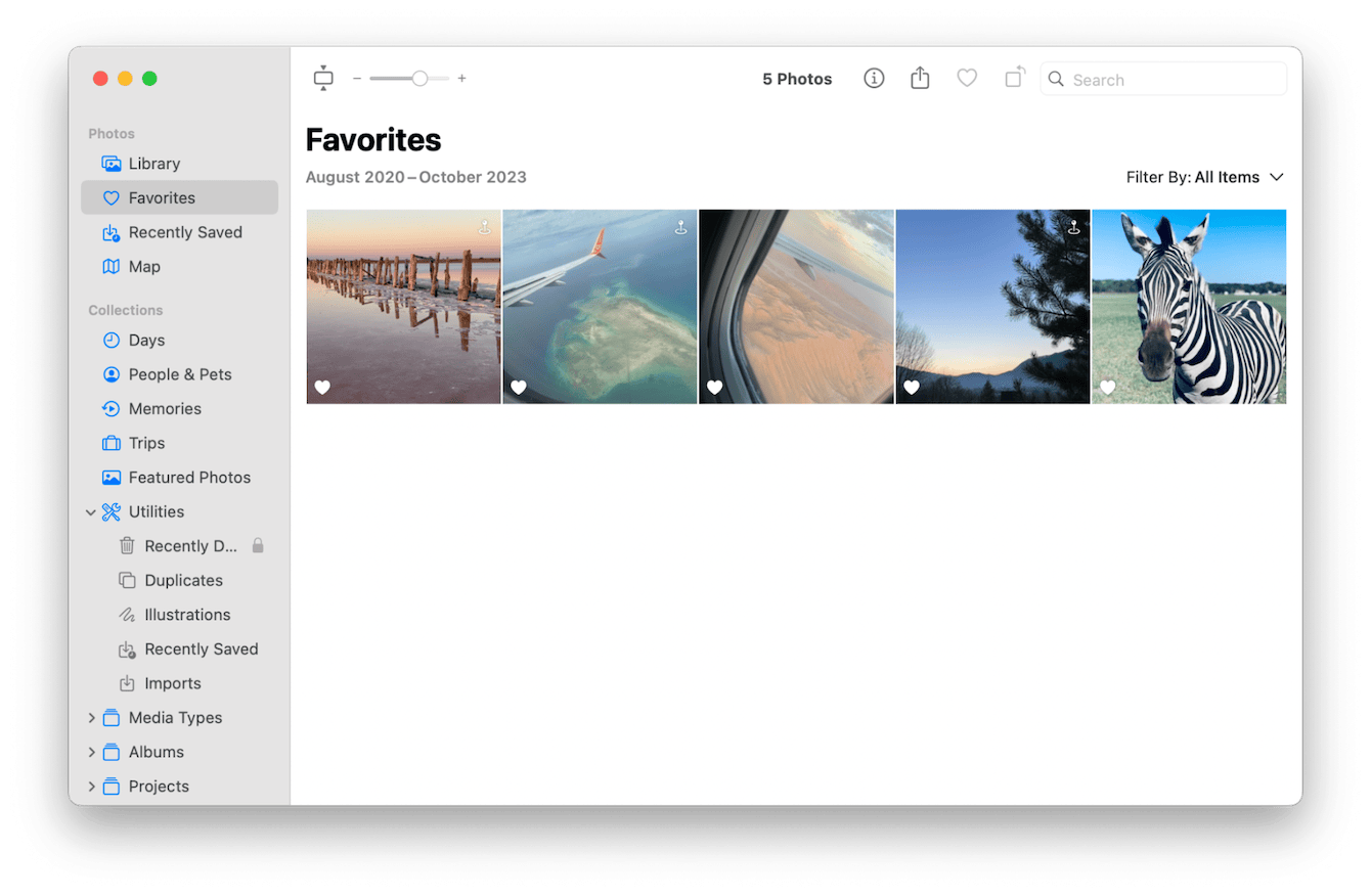 Use the Photos app for built-in organization