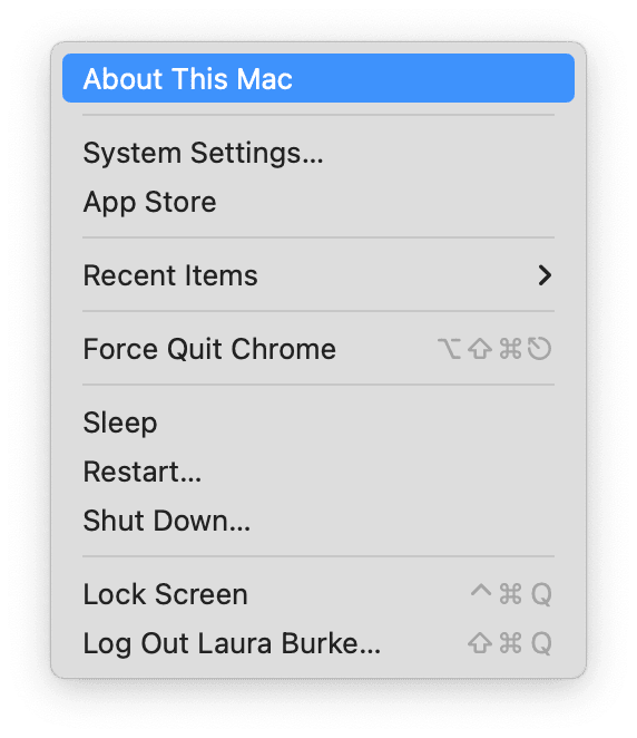 Apple menu > About This Mac