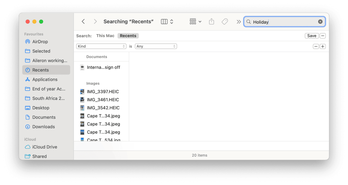 How to search keywords on Mac with the Finder