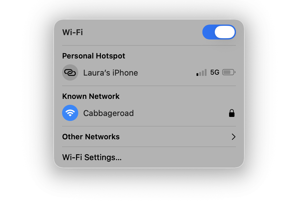 Turn off Wi-Fi from the menu