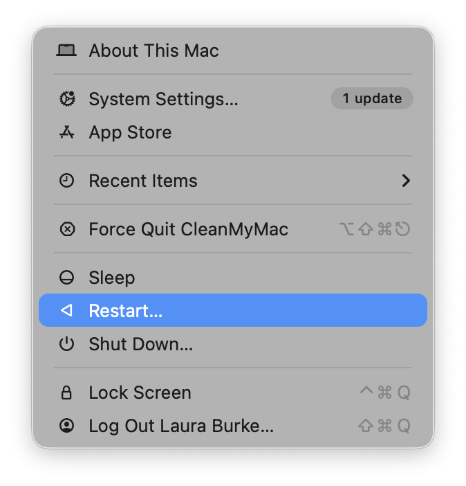 Restart your MacBook