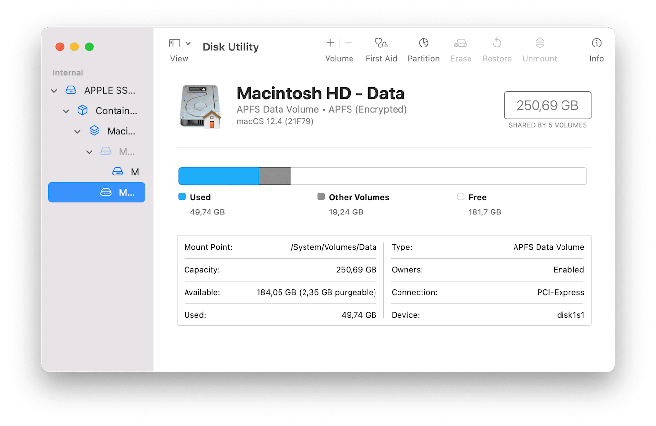 macos - diskutil shows Macintosh HD is missing (with Recovery HD occupying  the entire space) - Ask Different