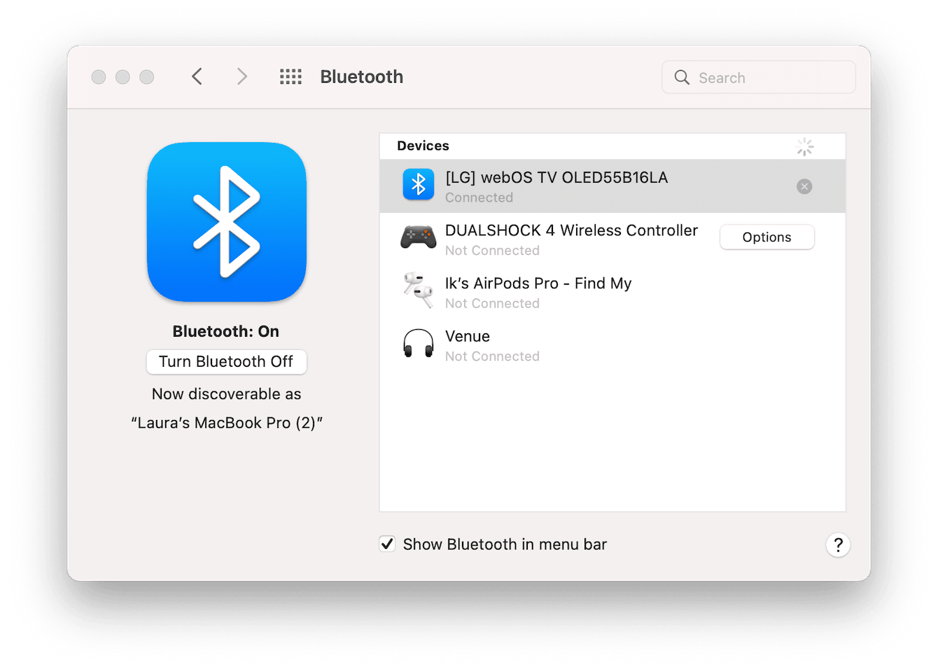 bluetooth window