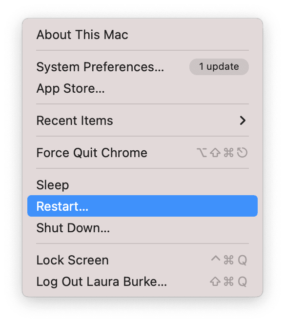 mac restart window