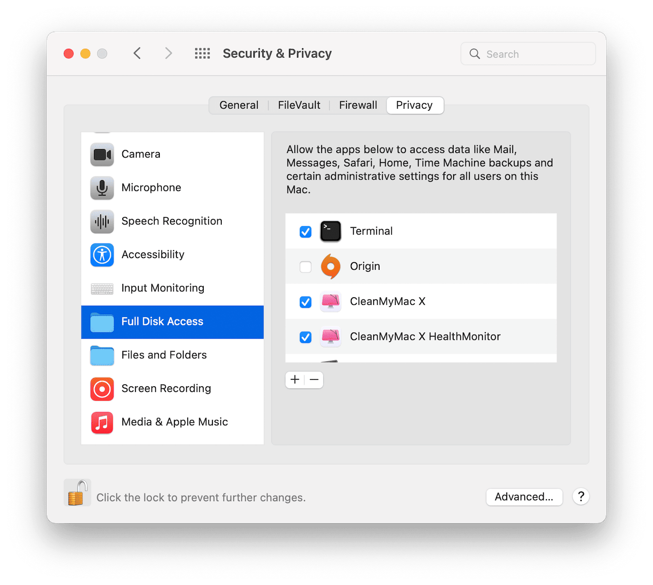 System Preferences > Security & Privacy