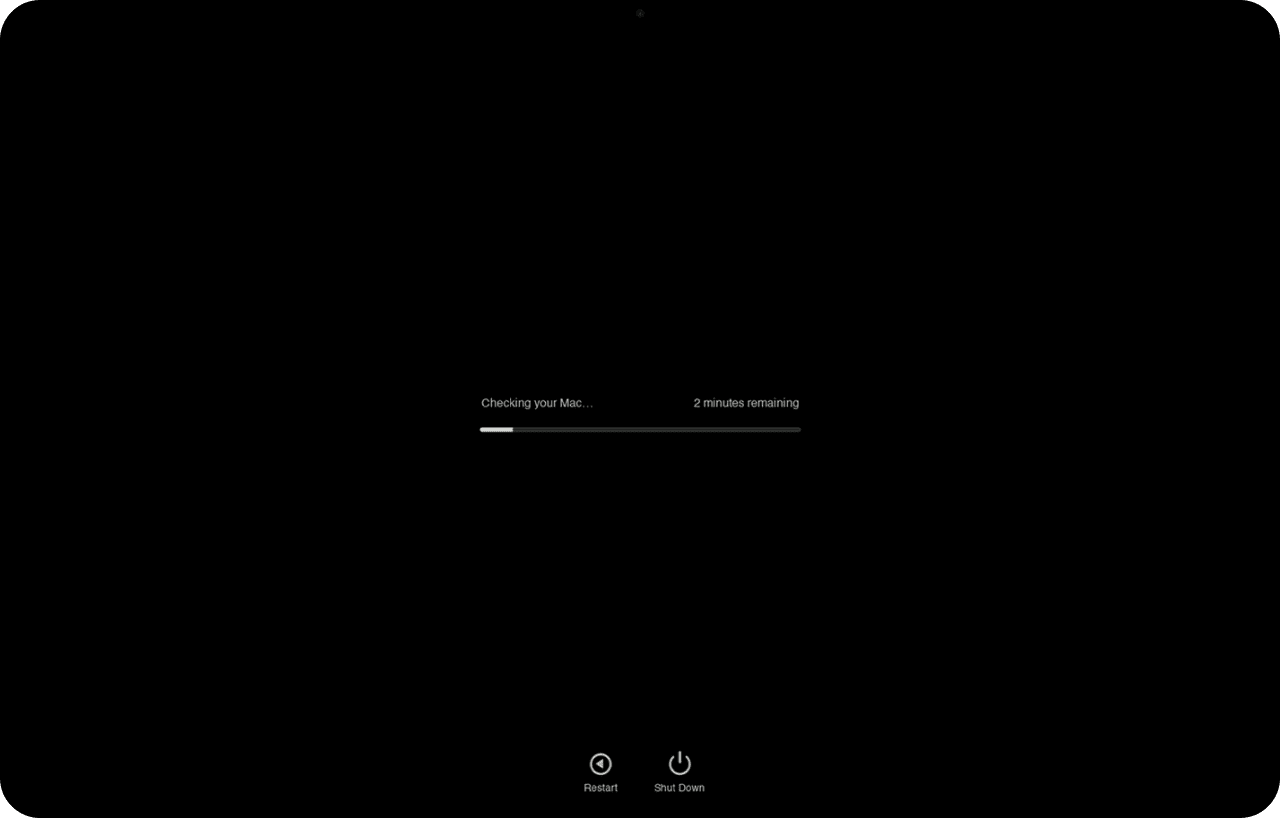 Mac force restart with Apple Diagnostics