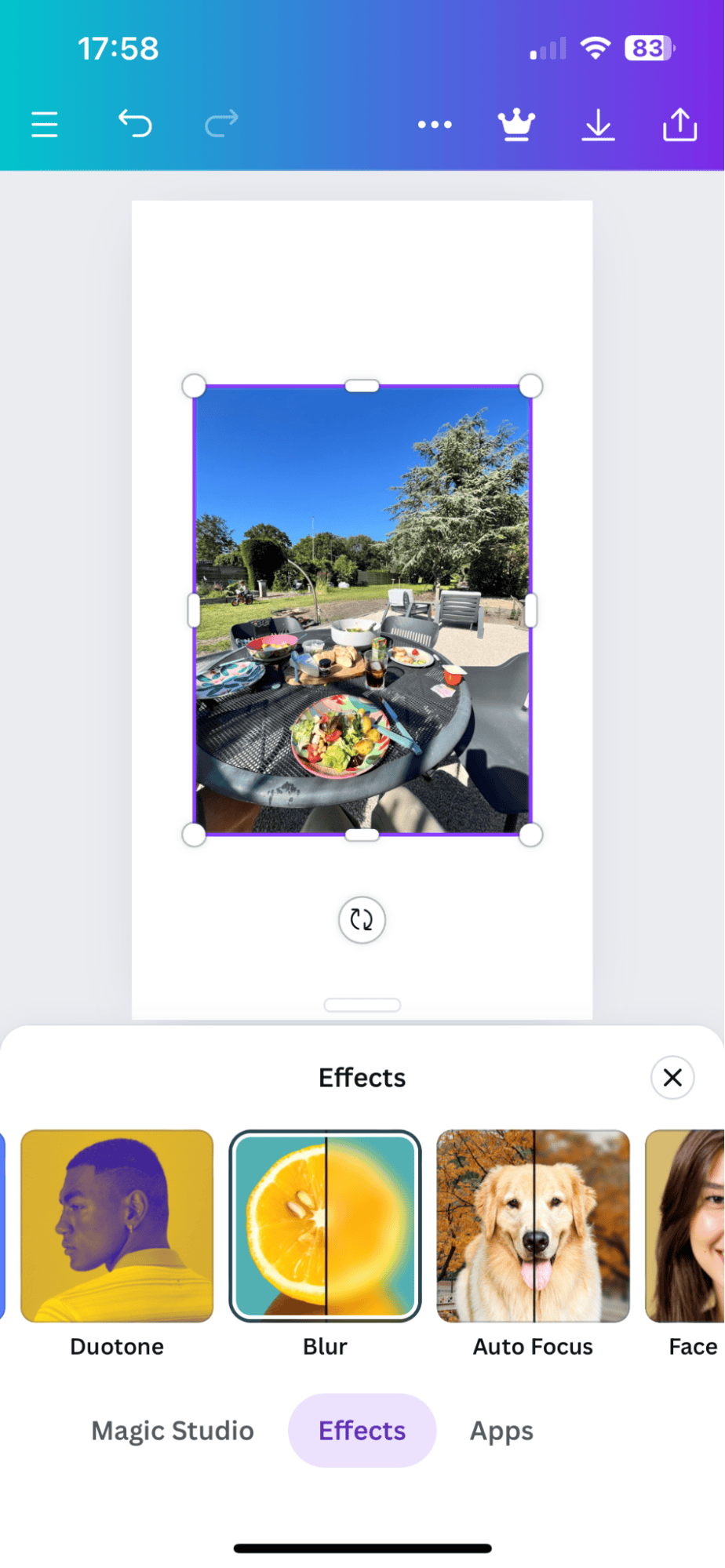 Canva for editing photos on iPhone
