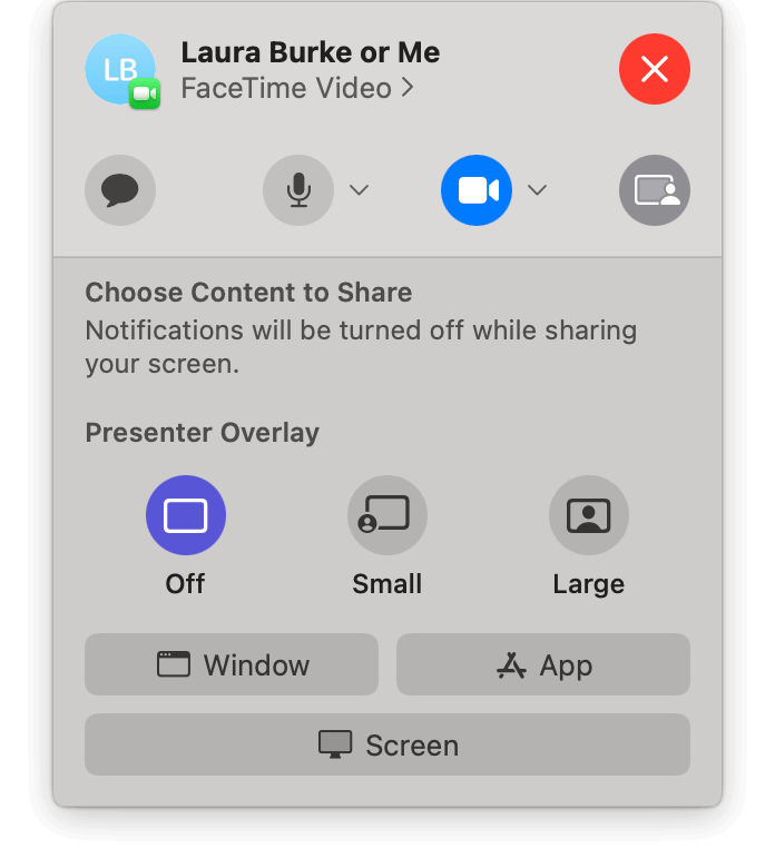 Share screen in FaceTime on Mac