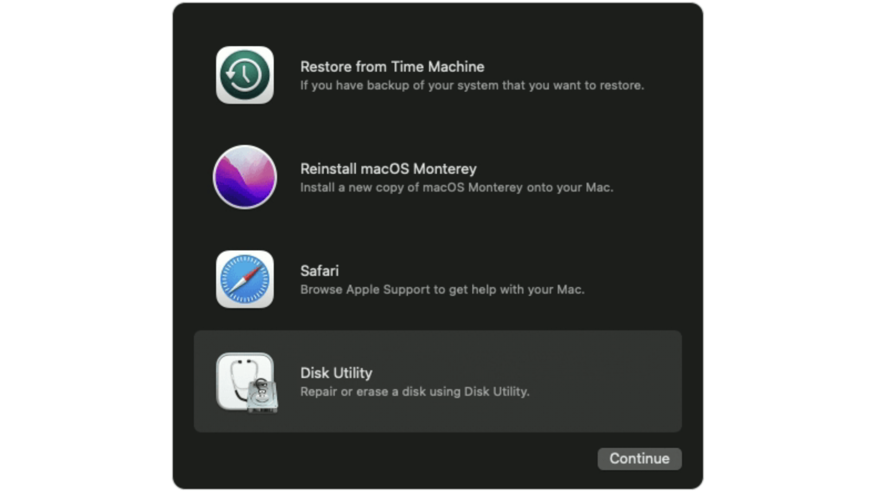 Boot your Mac into recovery mode