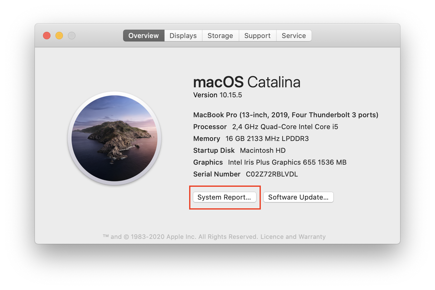 50 48 5 8. 2,6 GHZ Intel Core i7 MACBOOK Pro 2019. Серийный номер макбук. Об этом Mac. Apple MACBOOK Pro 13 Macos 10.15.7 Catalina.