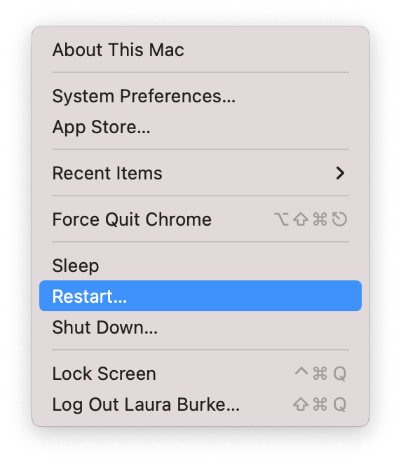 Restarting a Mac