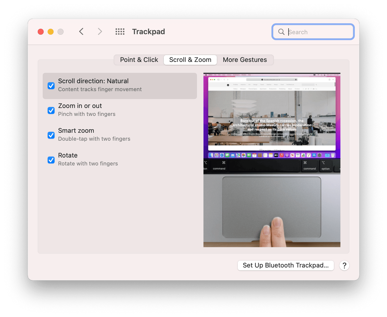 How to manually reset trackpad to factory settings