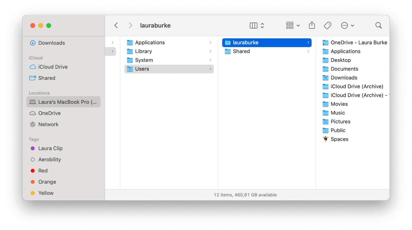 User folders on Mac
