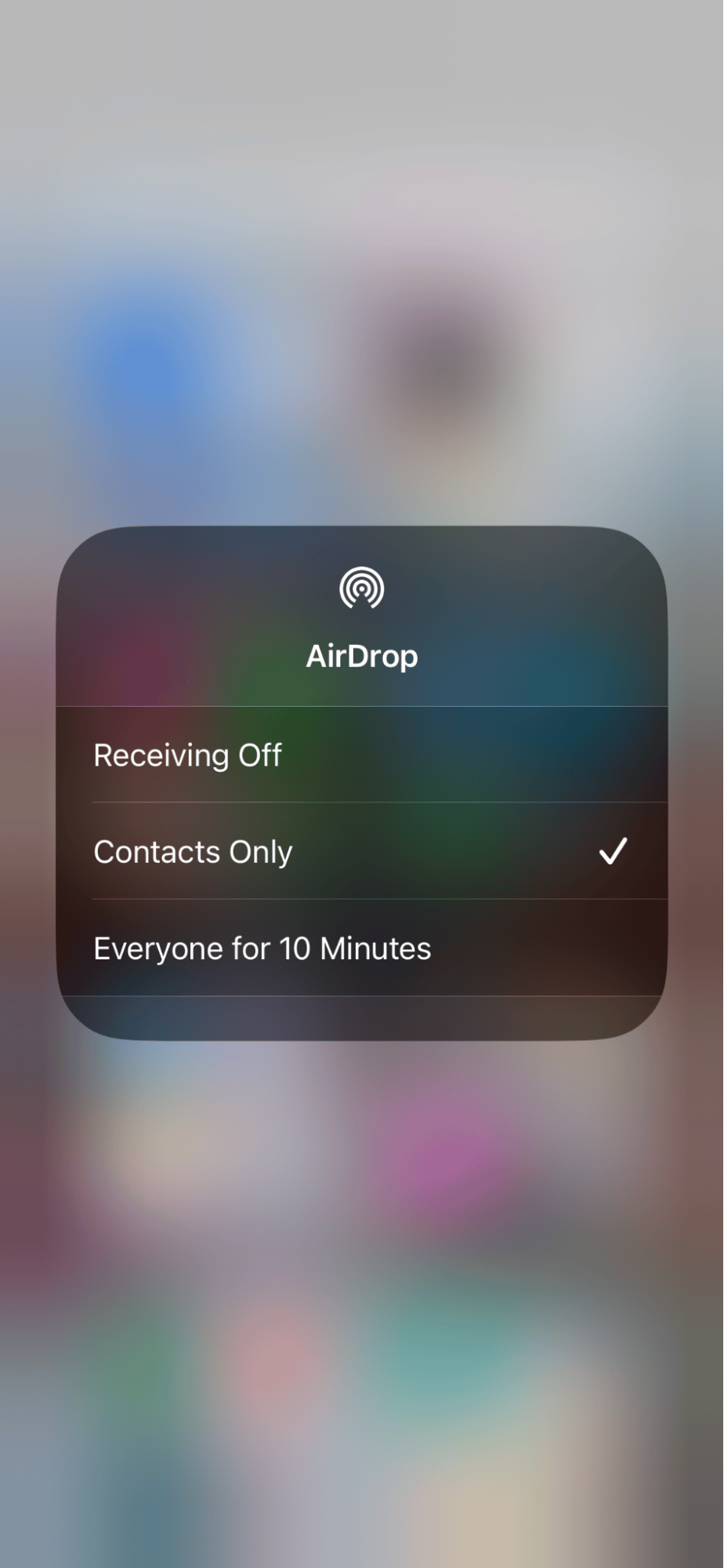 Enabling AirDrop on iPhone 