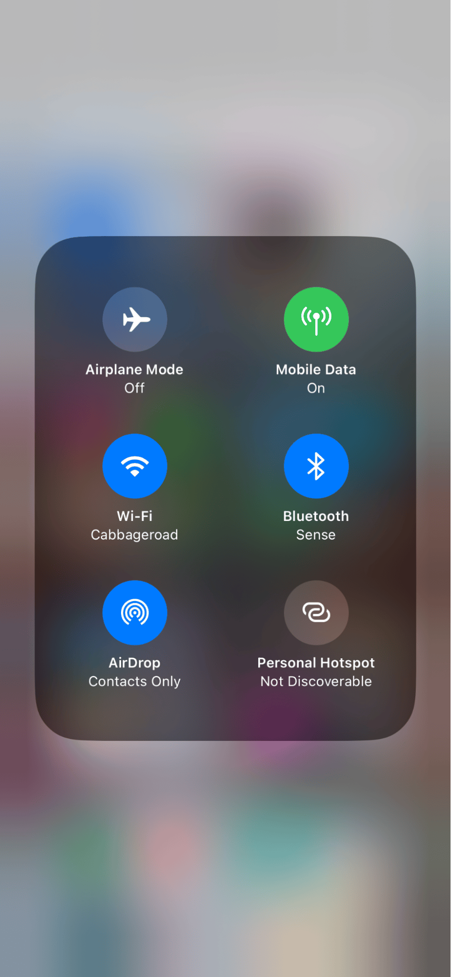 Control Center on iPhone