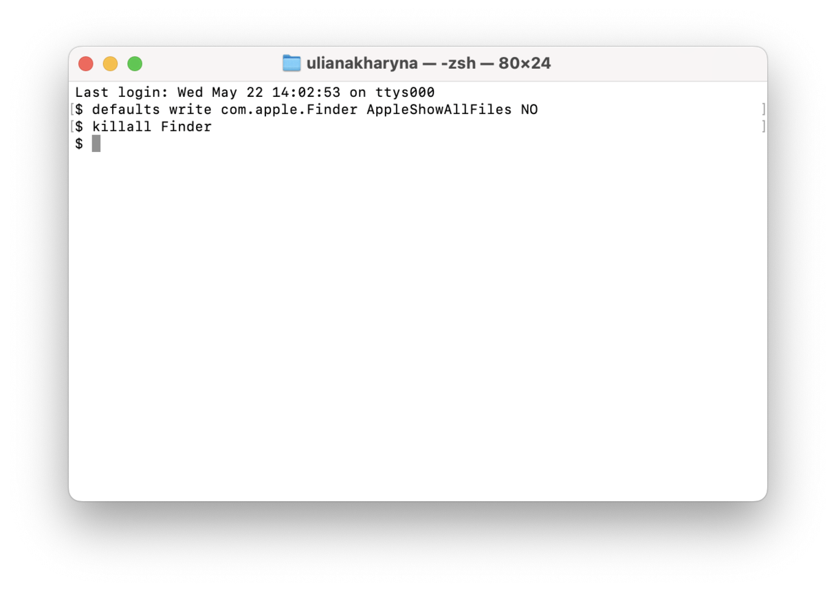 How to hide files on Mac