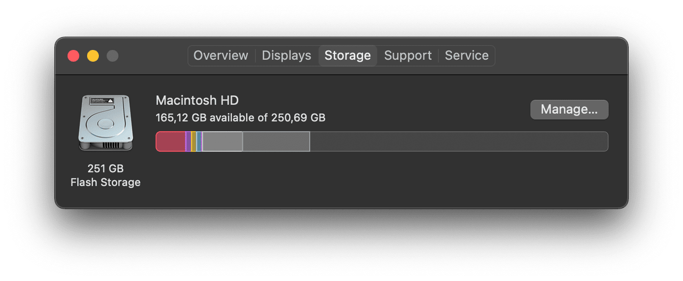 How to check storage on Mac