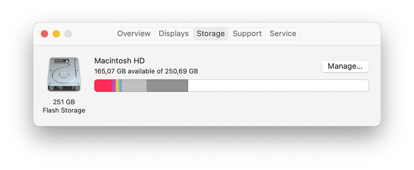 How to check storage on Mac