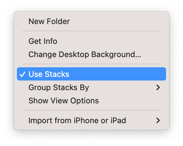 Using desktop stacks