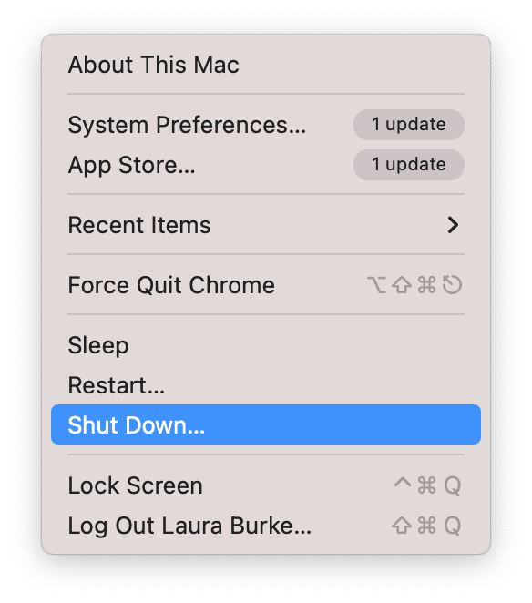 Shutting down Mac