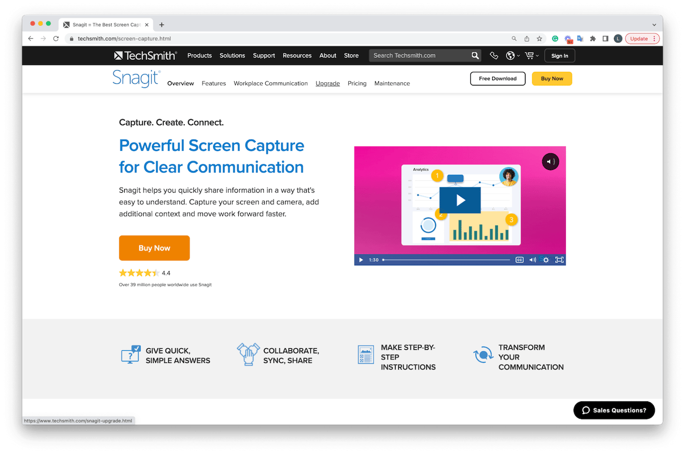 Snagit – a professional interface for screen capture