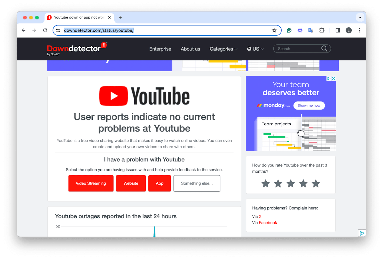 Down Detector website