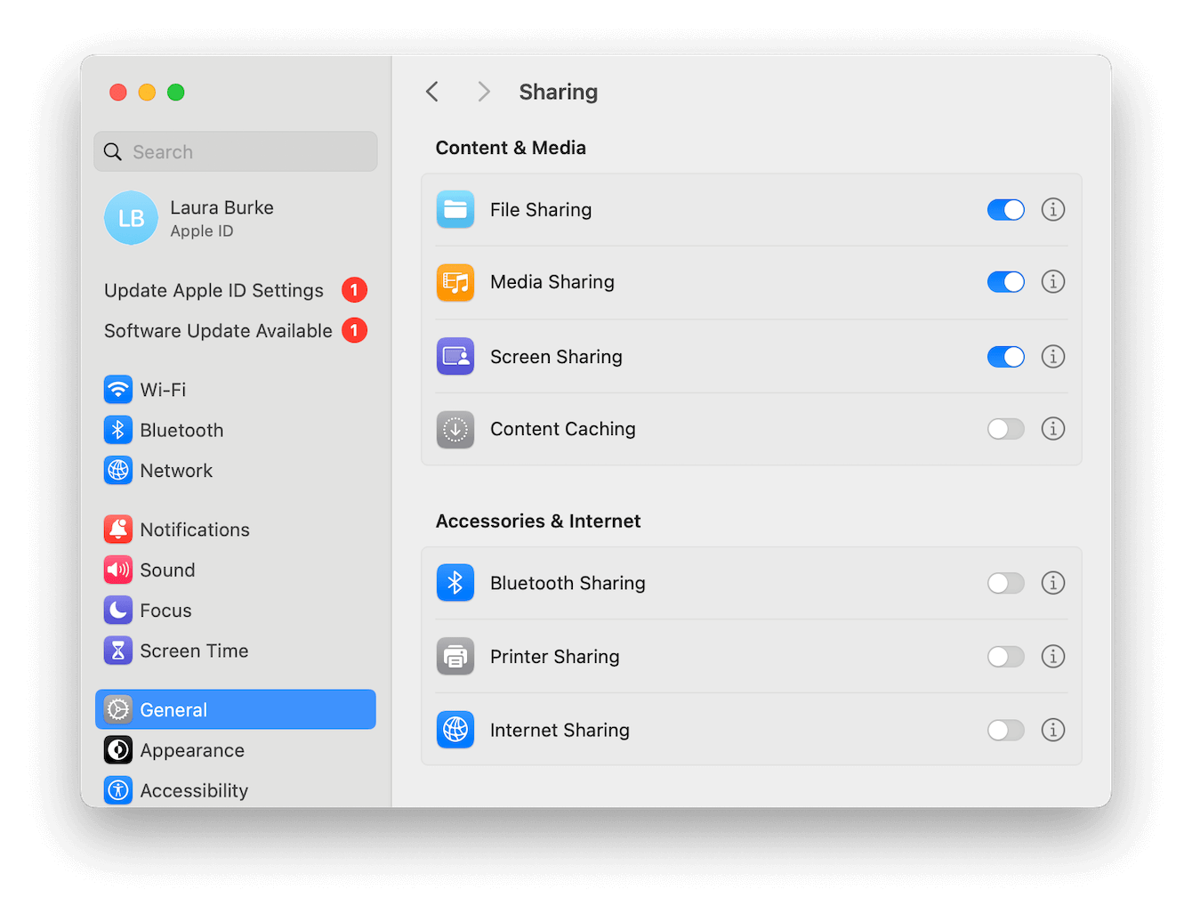Enable file sharing for Mac