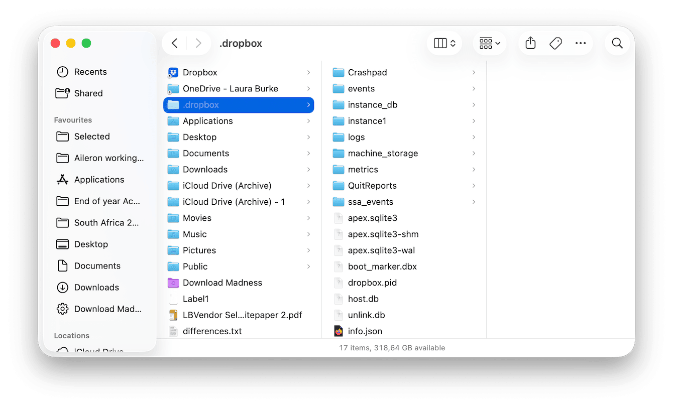 Clear Dropbox cache on Mac