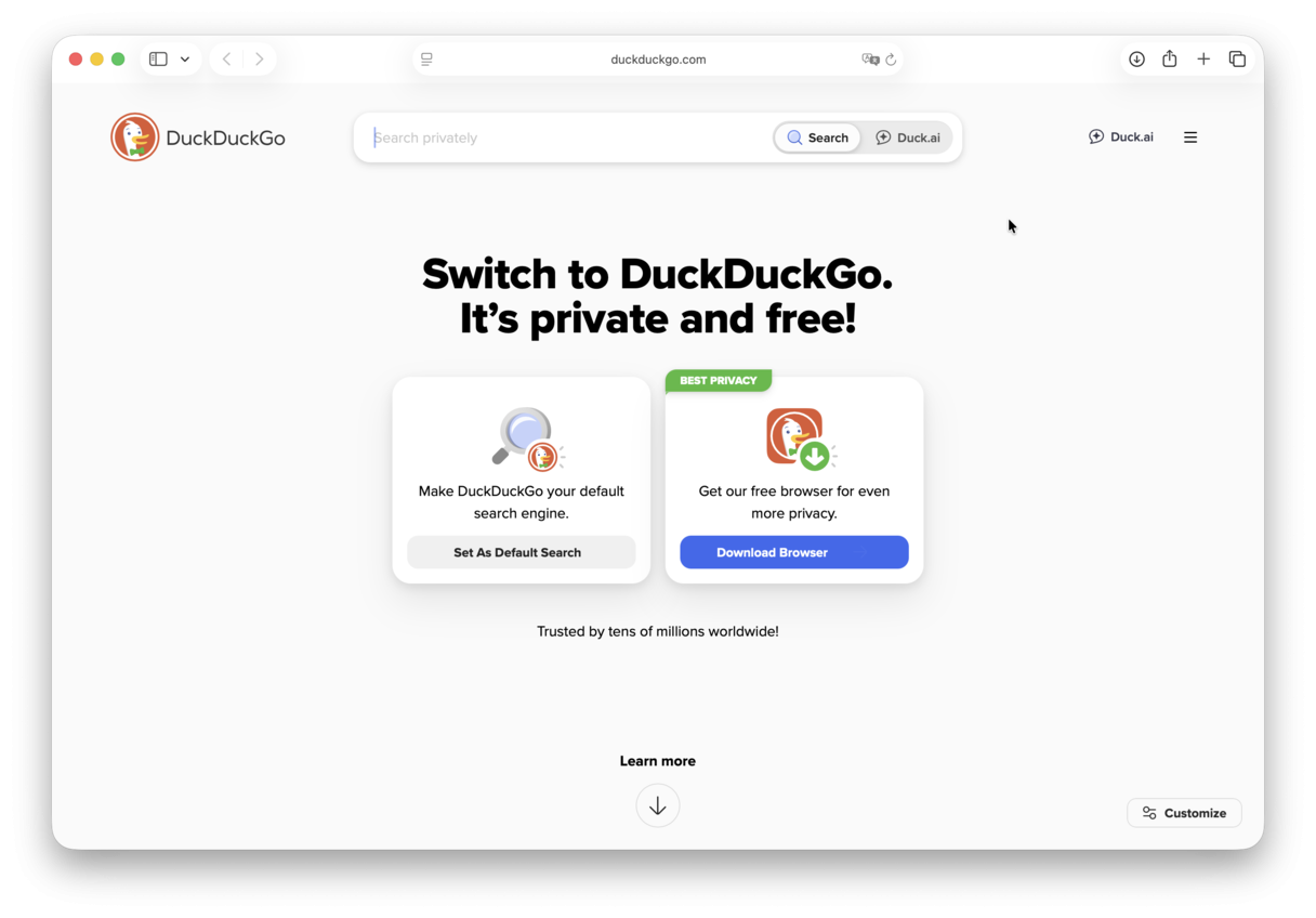 DuckDuckGo search engine 