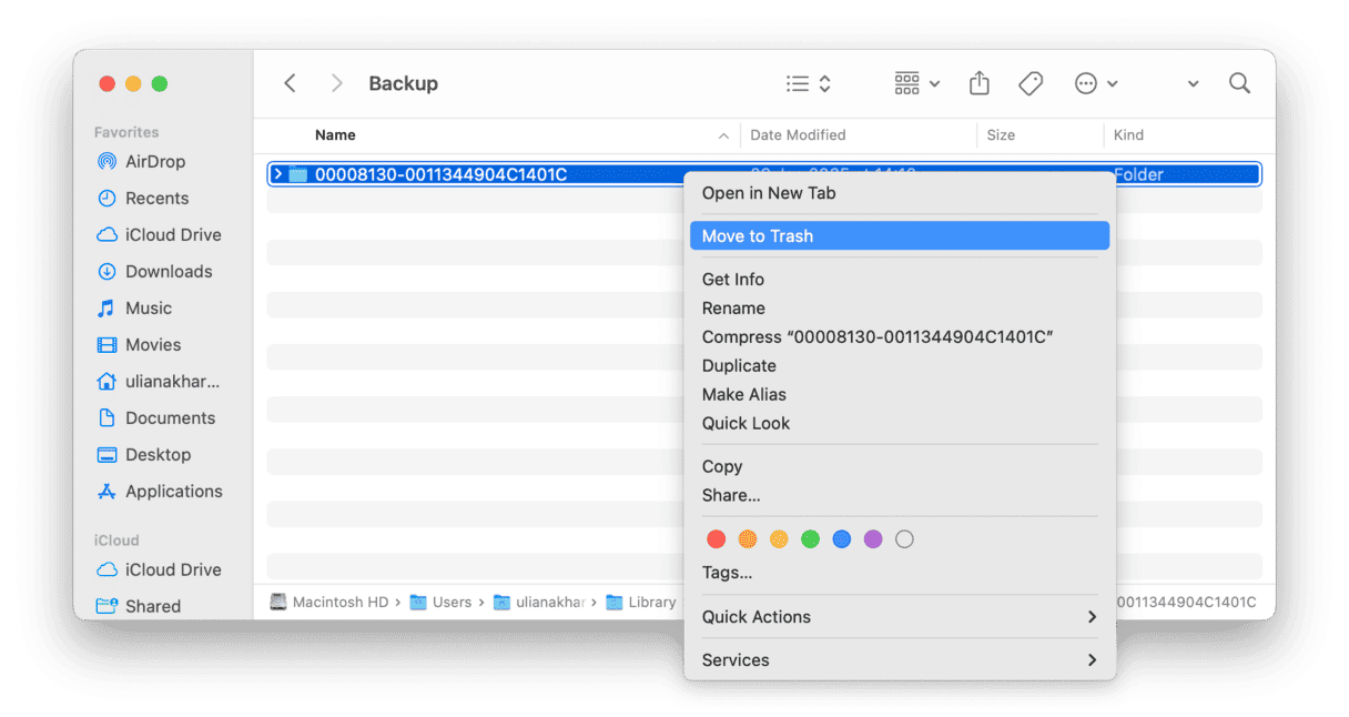 How to delete a file on Mac