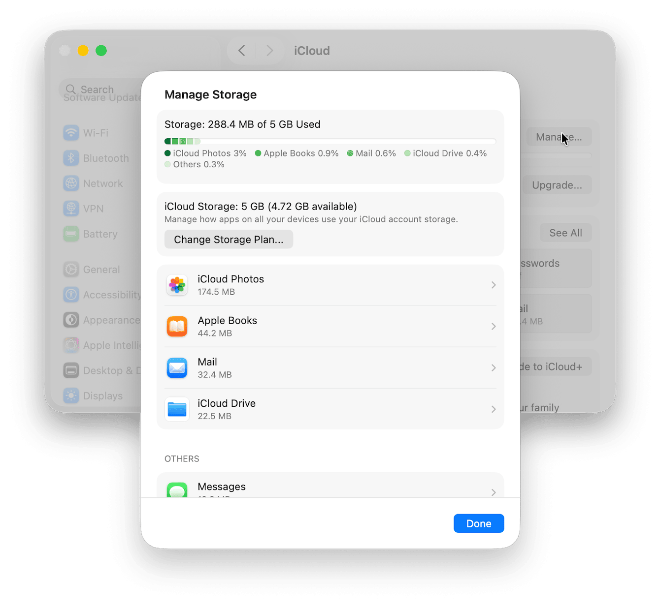 Manage iCloud storage on Mac