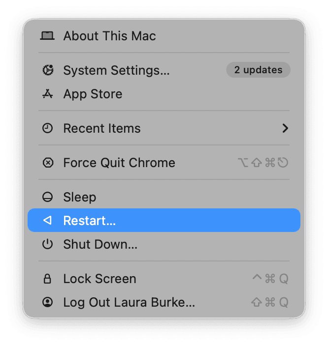Restart your Mac