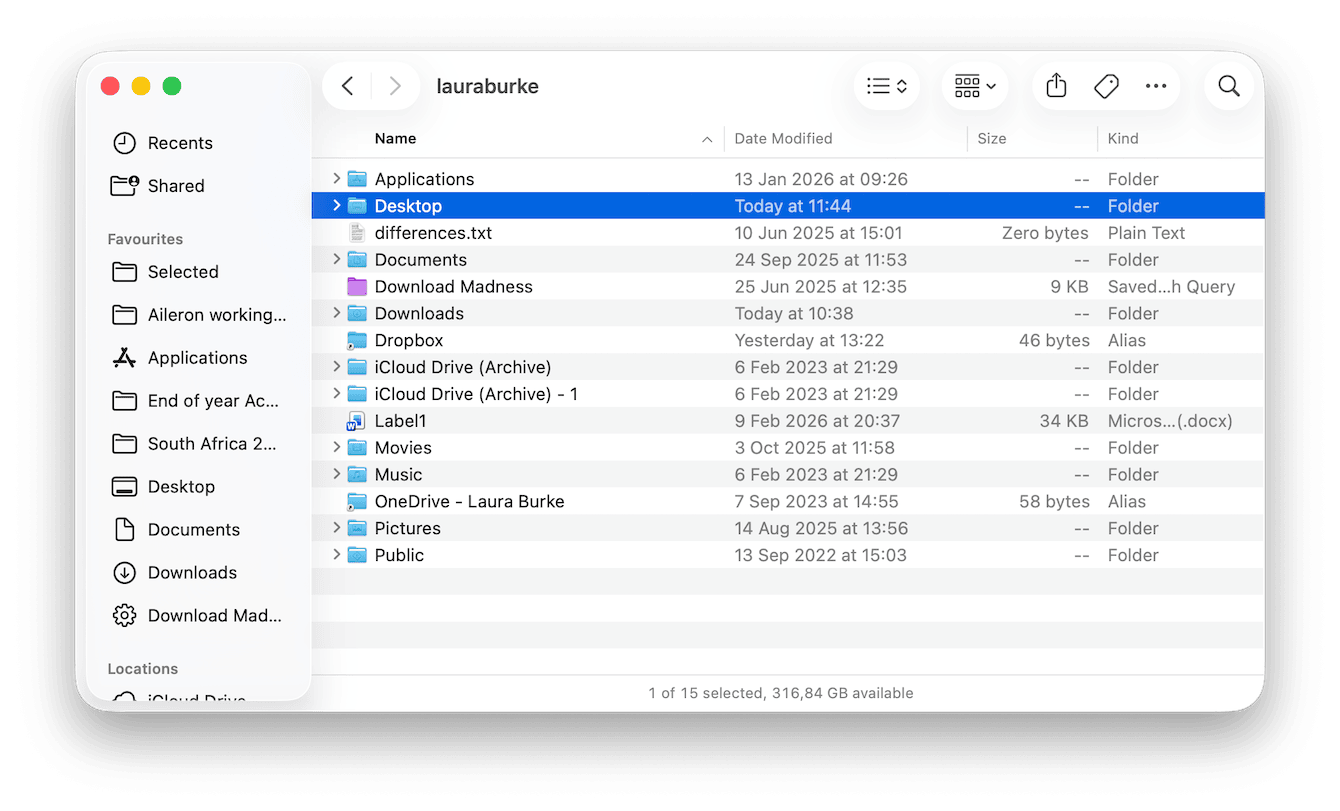 Desktop folder on Mac