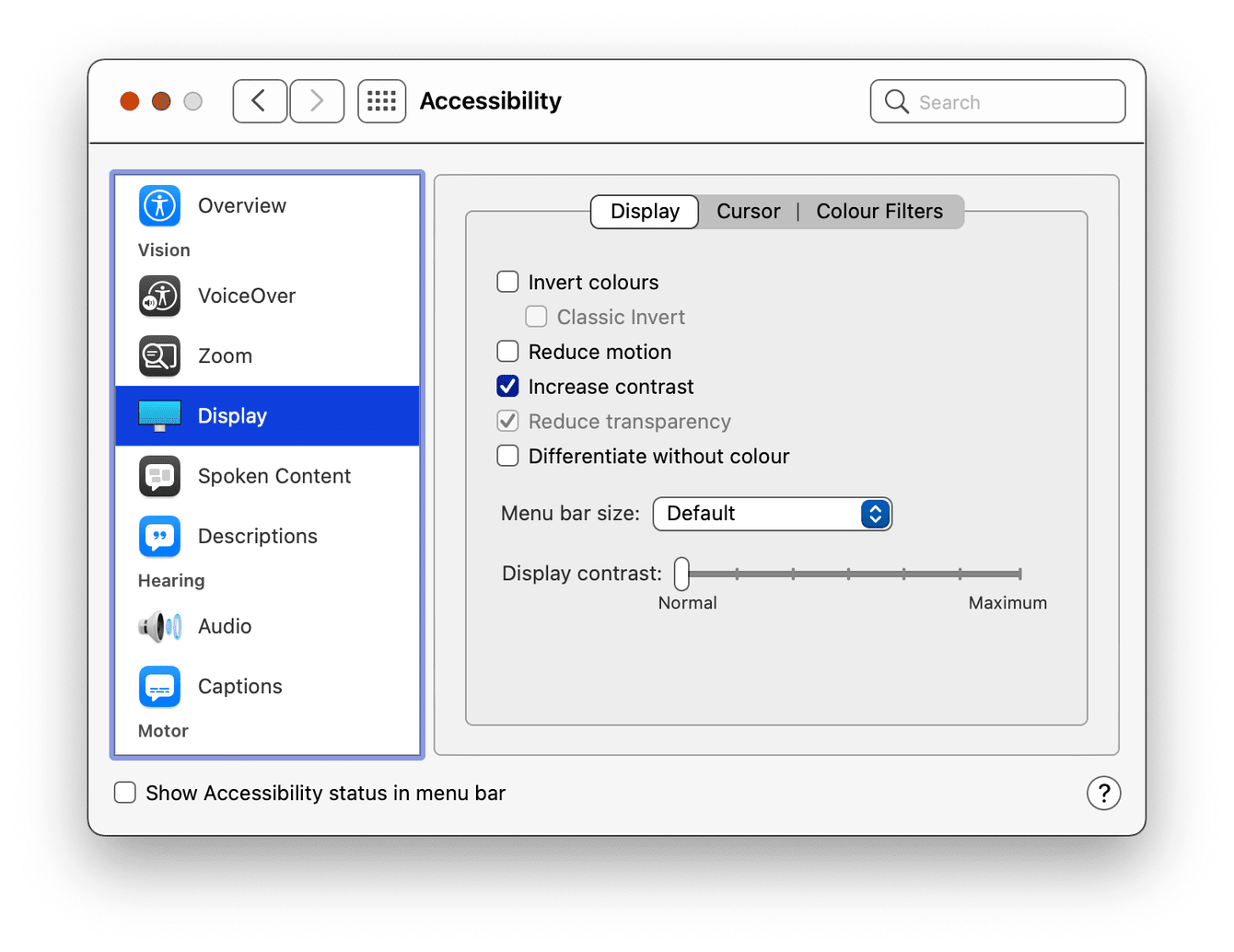 How to adjust display contrast