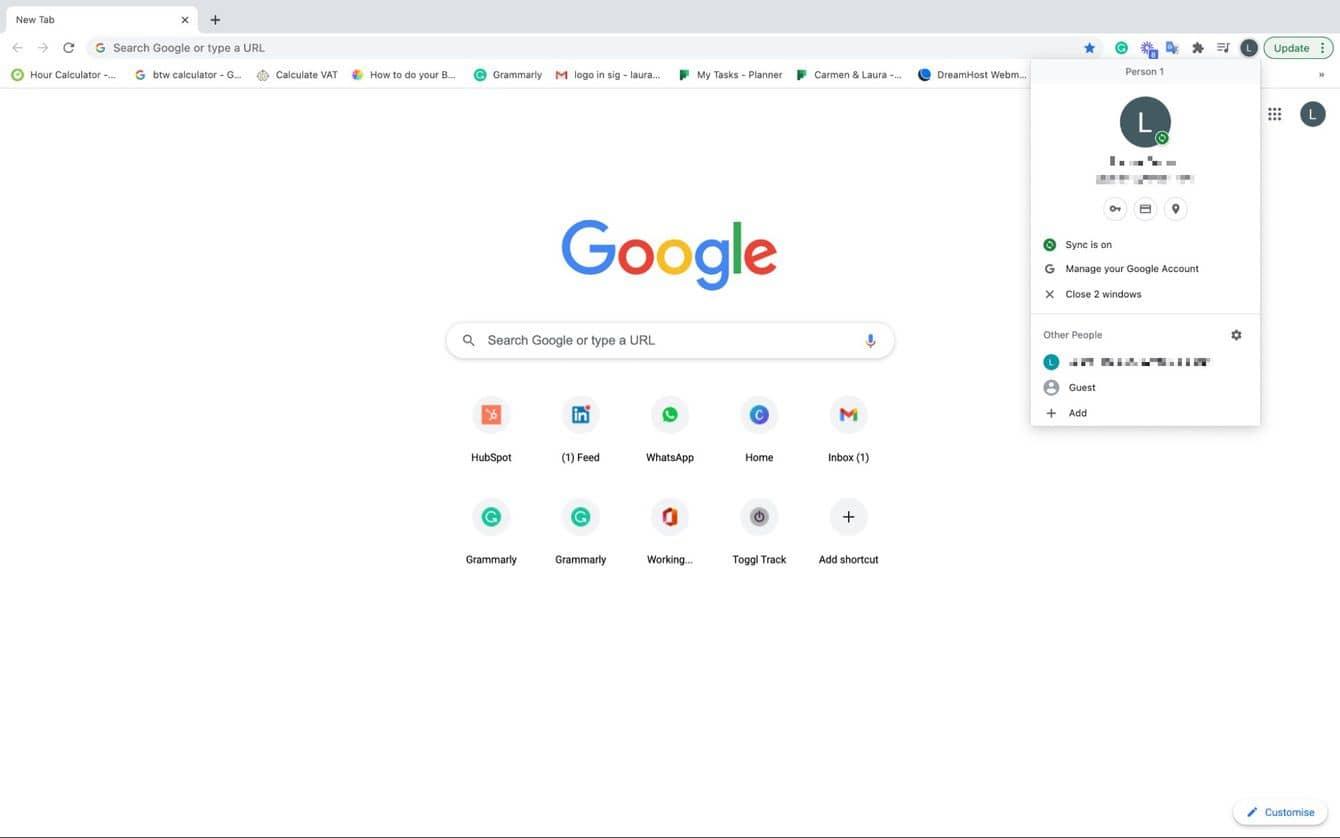 How to turn off Chrome sync