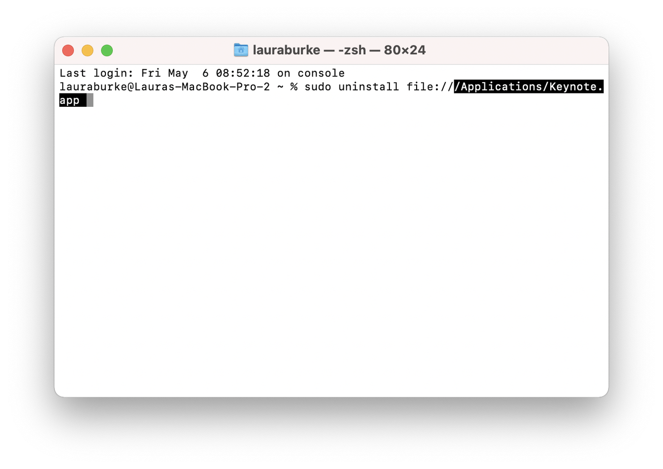 Desinstalar app en Mac usando Terminal