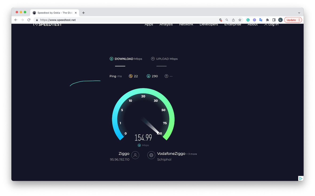 Chrome quick speed test