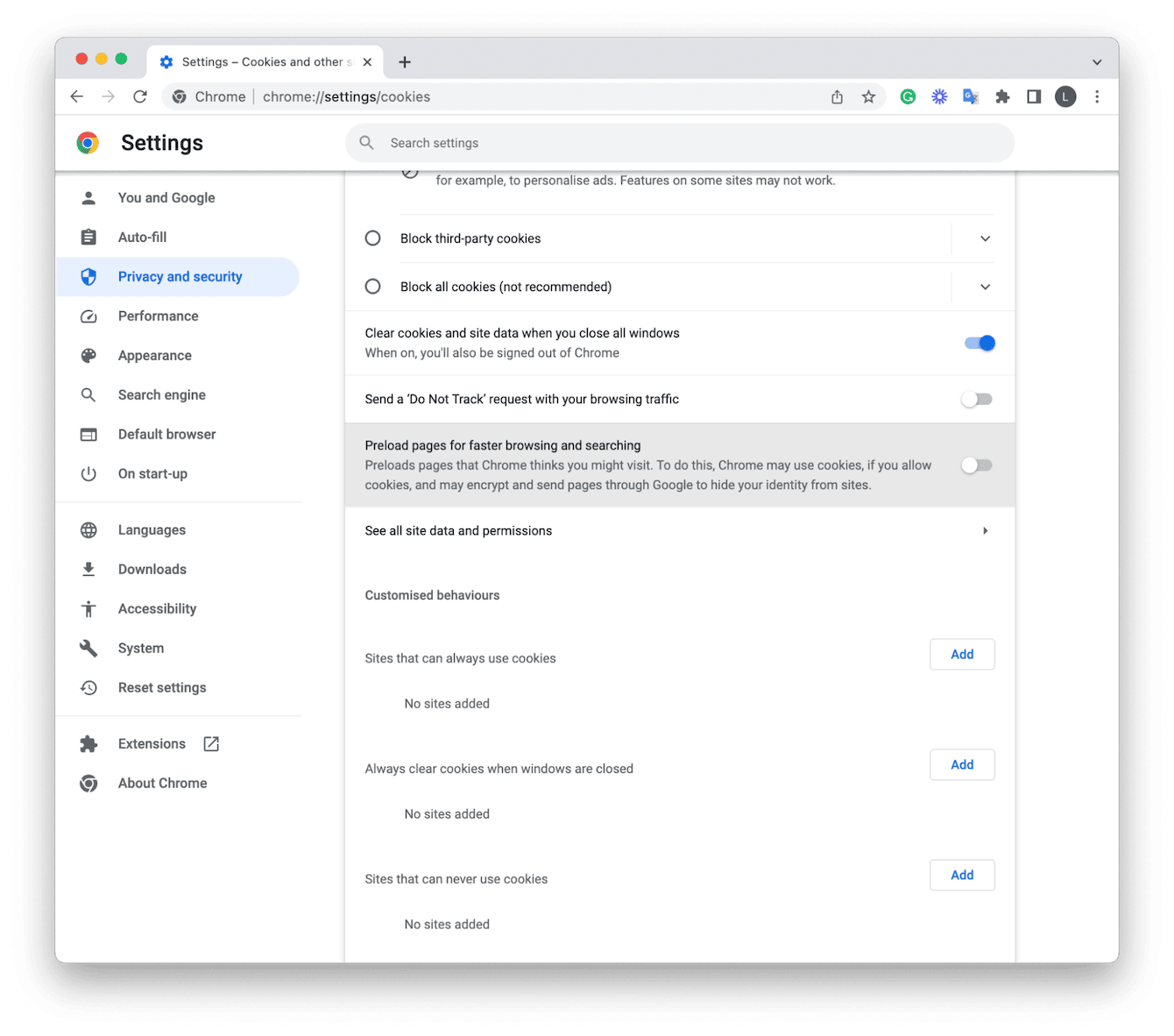 How to clear Chrome cache and cookies