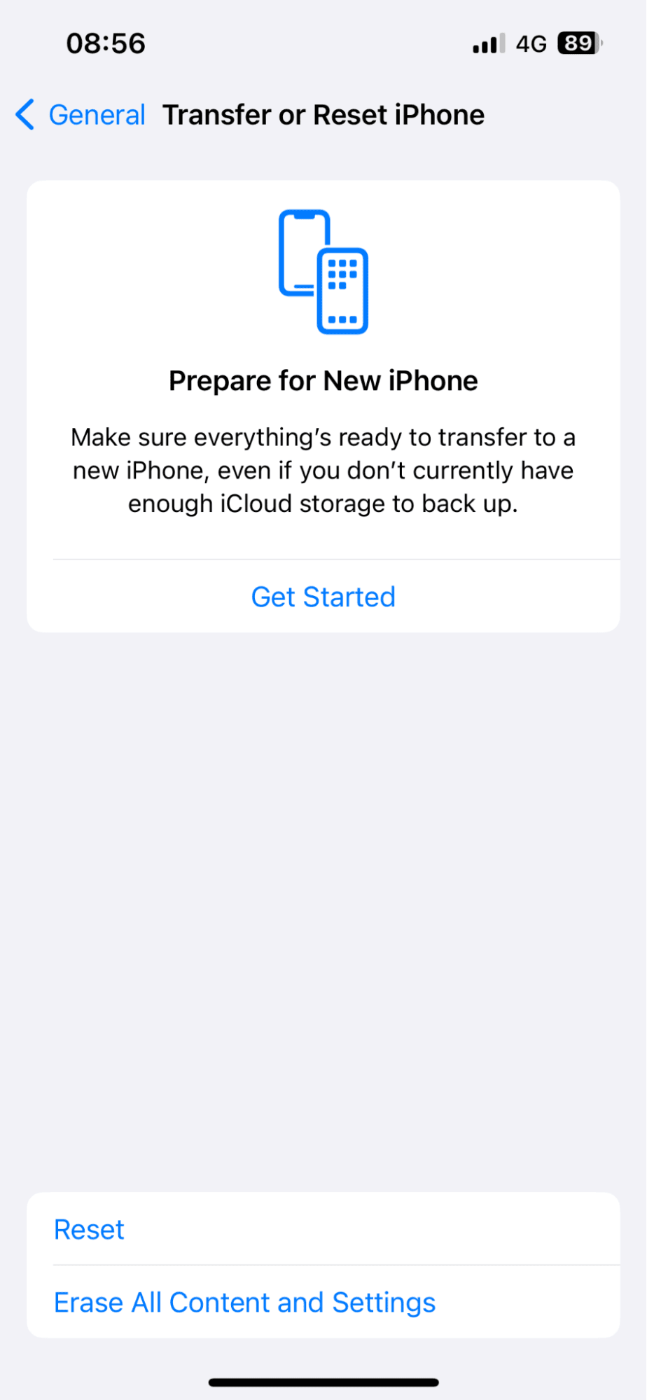 Transfer or Reset iPhone