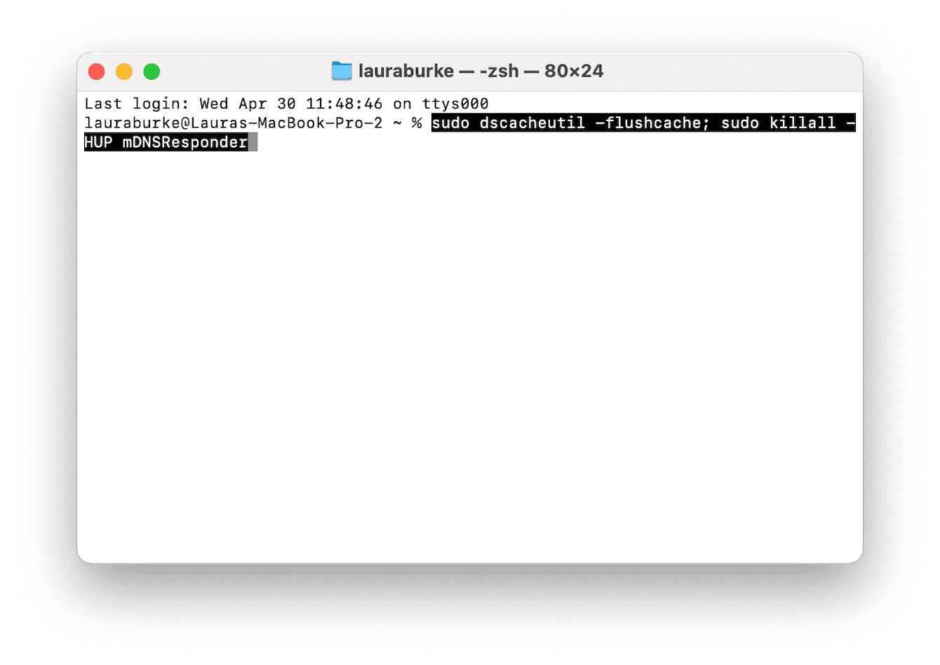 Flushing DNS cache on Mac
