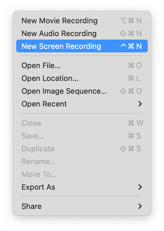 Open the QuickTime Player App