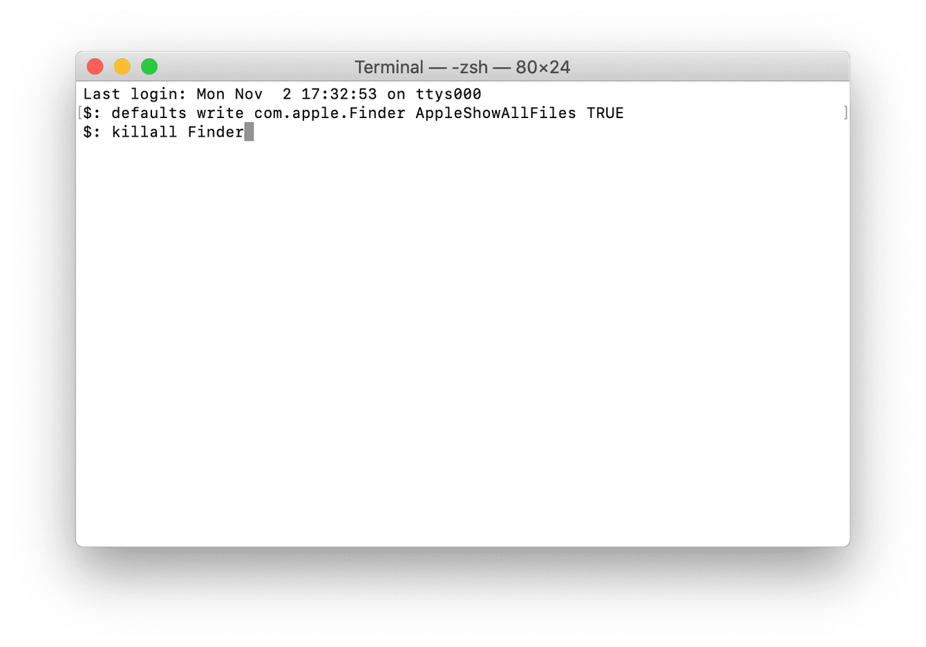 How to locate hidden files with Terminal