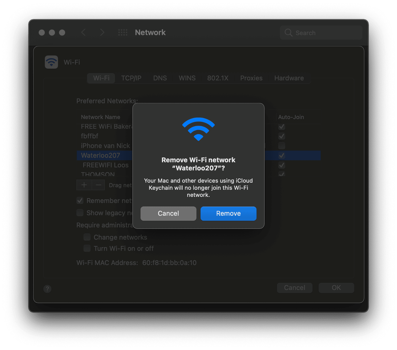 How to remove Wi-Fi networks
