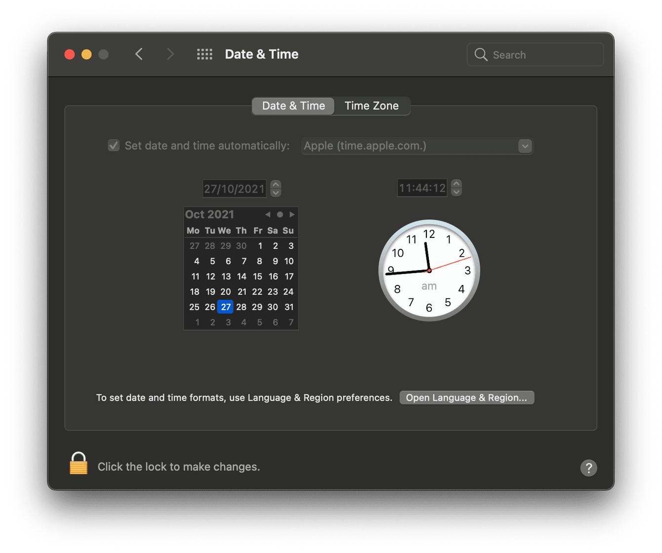 How to check date and time settings
