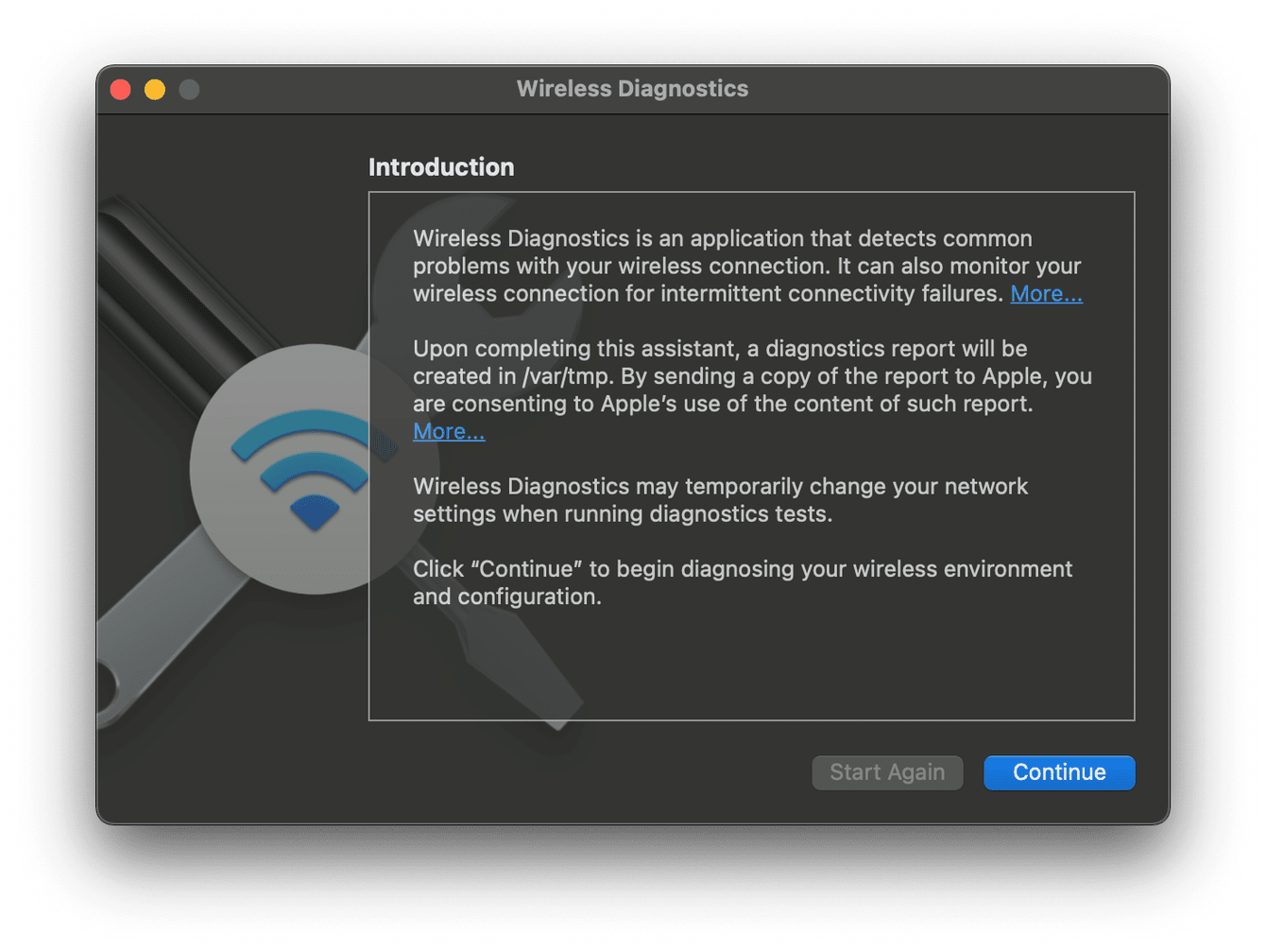 Wireless diagnostics tool