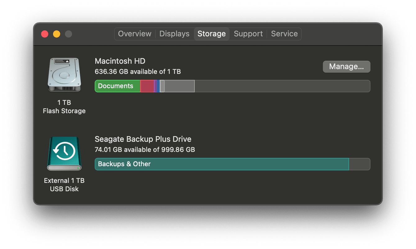 How to check storage on Mac